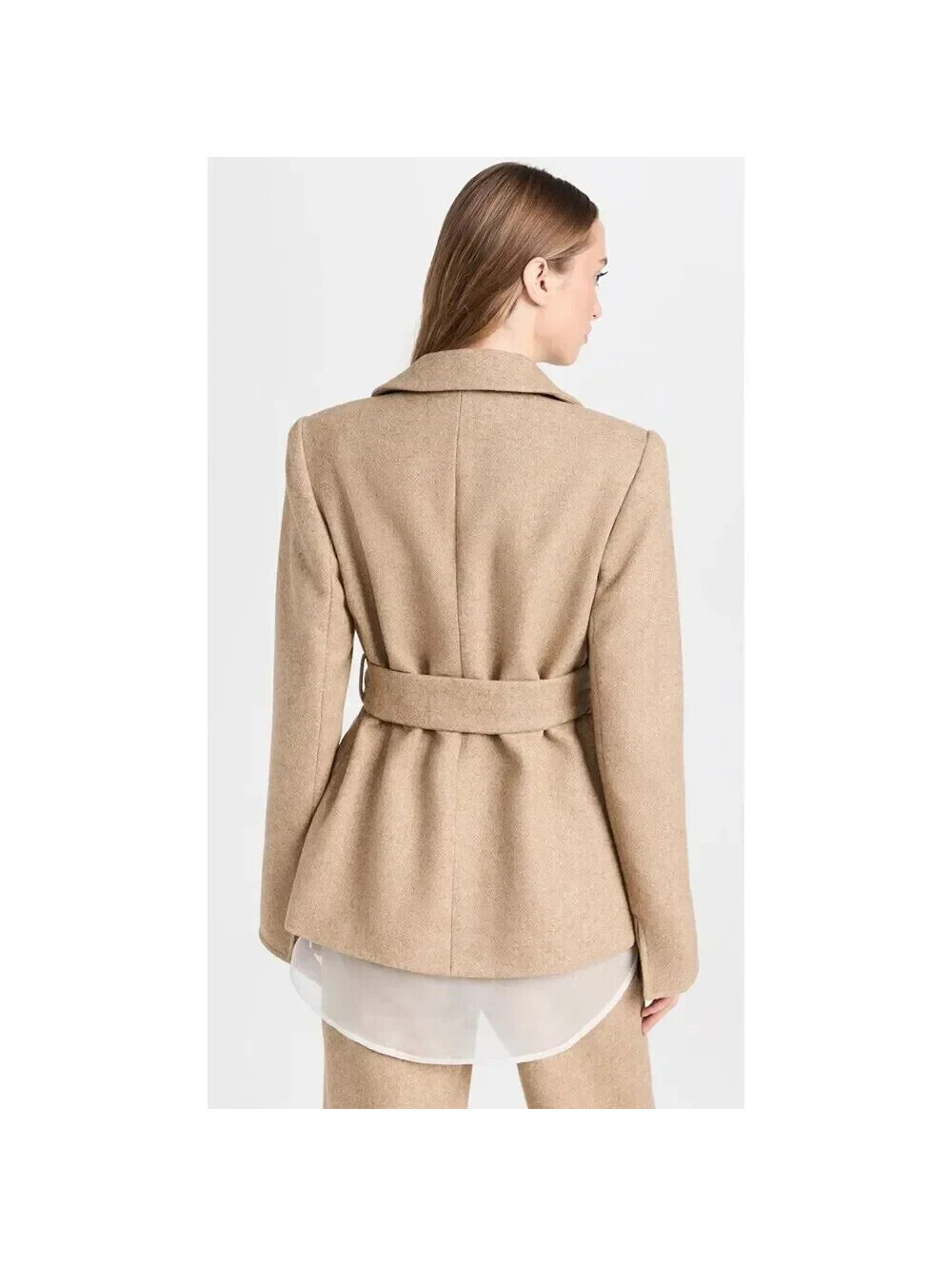 New, Favorite Daughter The Adrienne Belted Blazer in Beige Sz M #SJ2438 - Picture 5 of 10